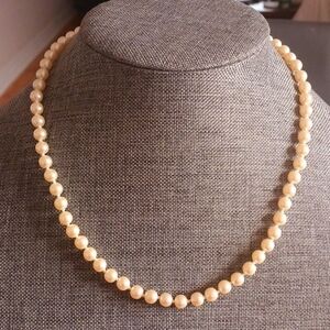 Vintage Knotted Faux Cream Pearls - Pre-loved (19")